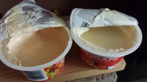Opened yogurt.